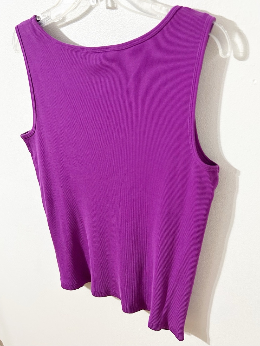 Lauren Ralph Lauren Women’s Ribbed Scoop Neck Tank Top Fuchsia Size 1X - Picture 4 of 7